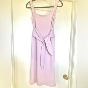 RIBBED MIDI TIE FRONT DRESS IN LAVENDER SIZE XS NWT SOPHIE RUE